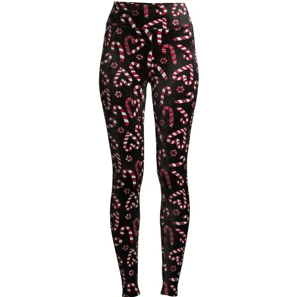 No Boundaries Juniors' Candy Cane Super Plush Leggings Size Sm XL Christmas NWT - Picture 2 of 3